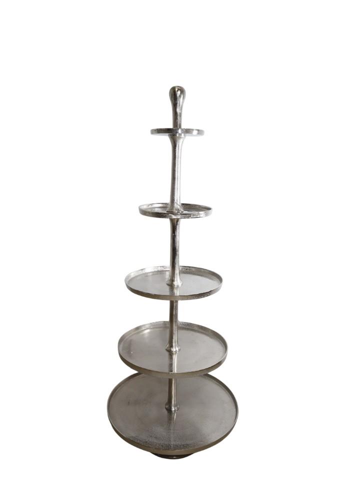 Etagere 5-stöckig Aluminium silber D59xH157cm