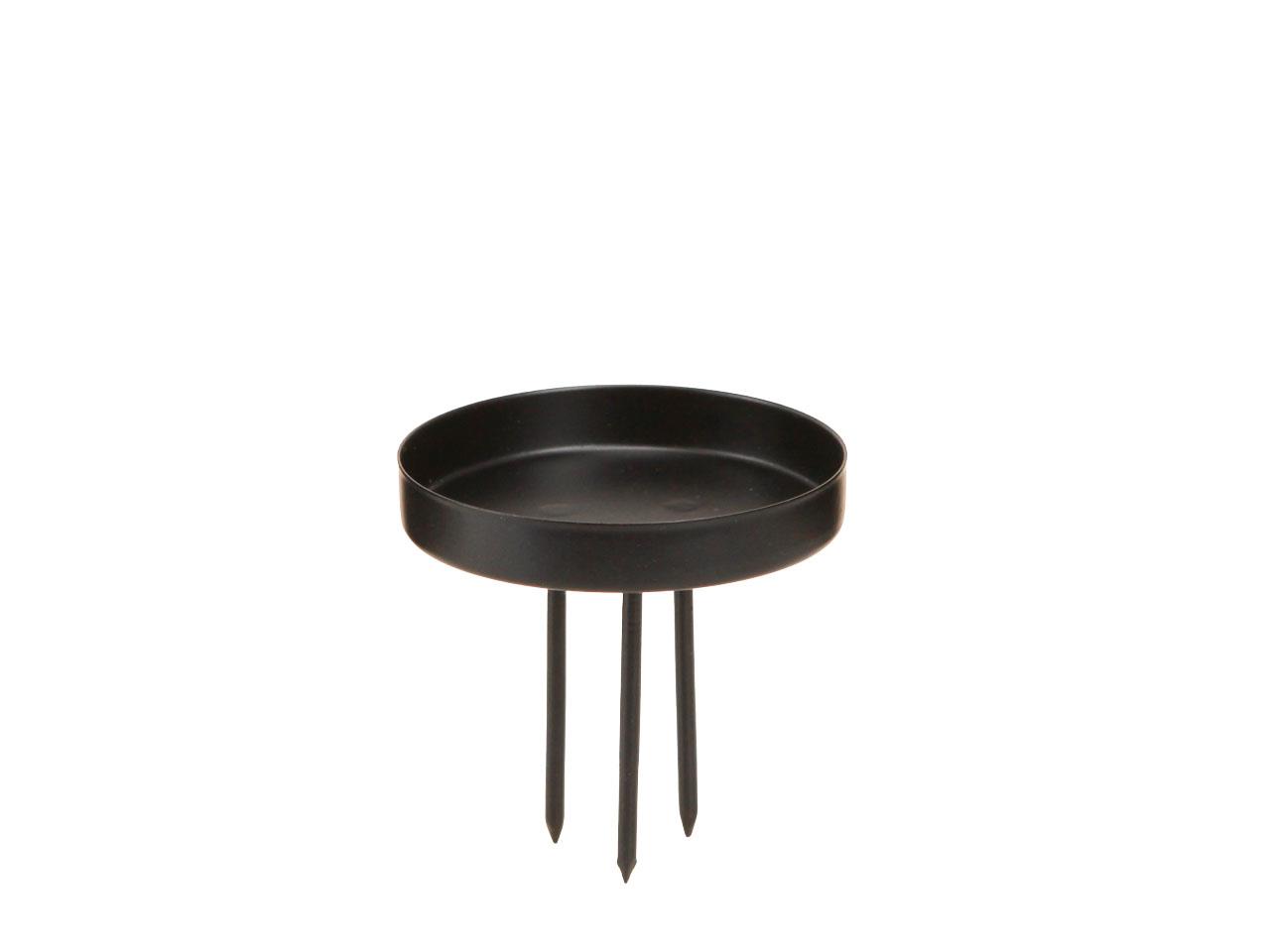 Kerzenhalter mit Rand Metall schwarz matt D7,1cm