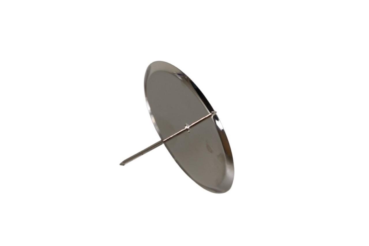 Kerzenhalter/Teller silber Metall 8cm