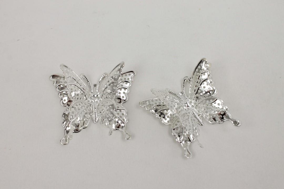 Streuer Schmetterling Doppelflügel Metall silber 4cm