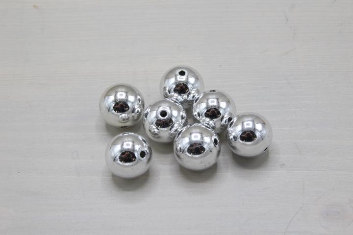 Perlen Kunststoff silber 8mm 300 Gramm