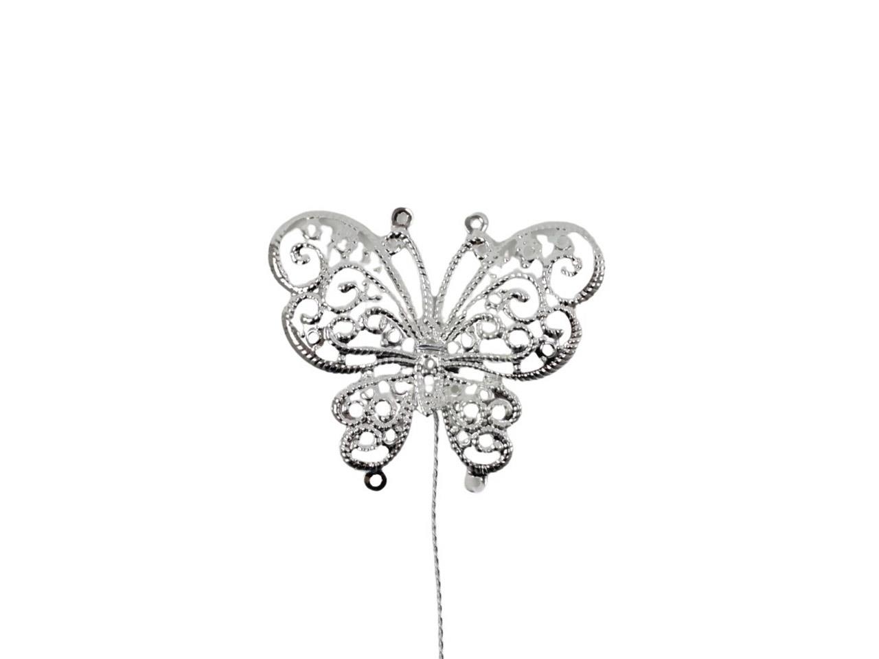 Stecker Schmetterling Grace silber D6,5xL15cm Stecker Schmetterling Grace silber D6,5xL15cm