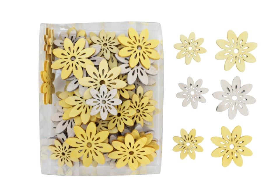 Blütenstreuer Bella Holz gelbmix D4+3cm