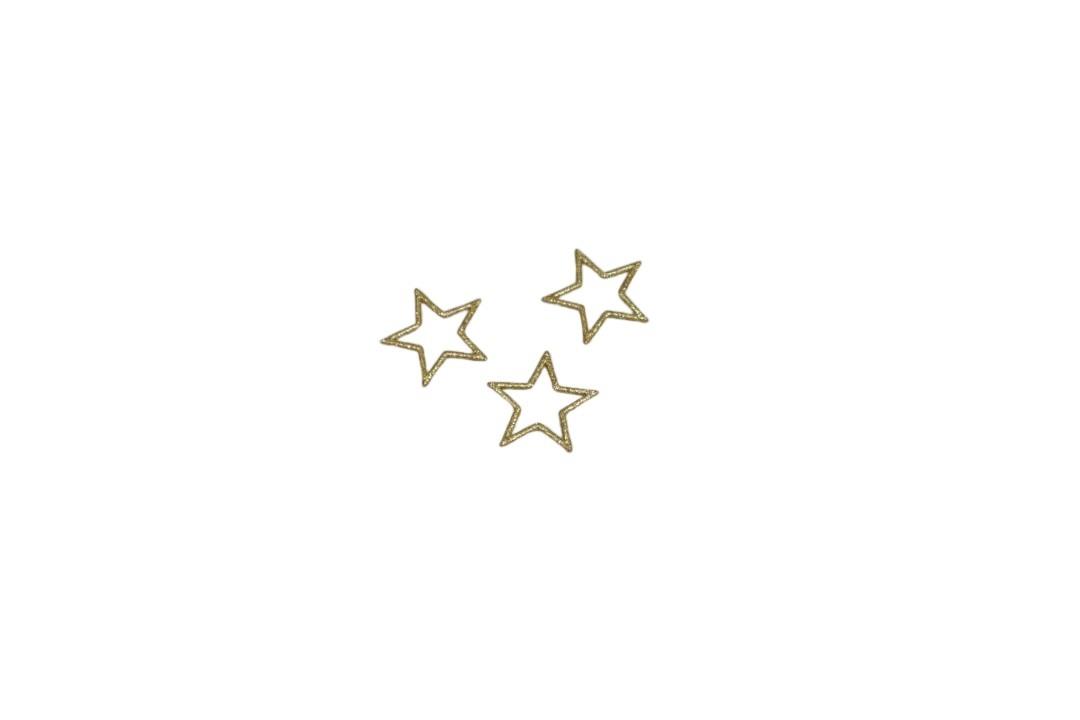 Stern m. Glitzer gefüllt gold D4,4cm