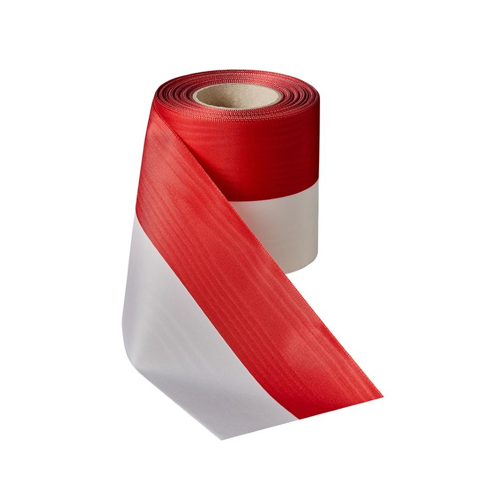 Nationalband 100mm NETTO Moire rot-weiss