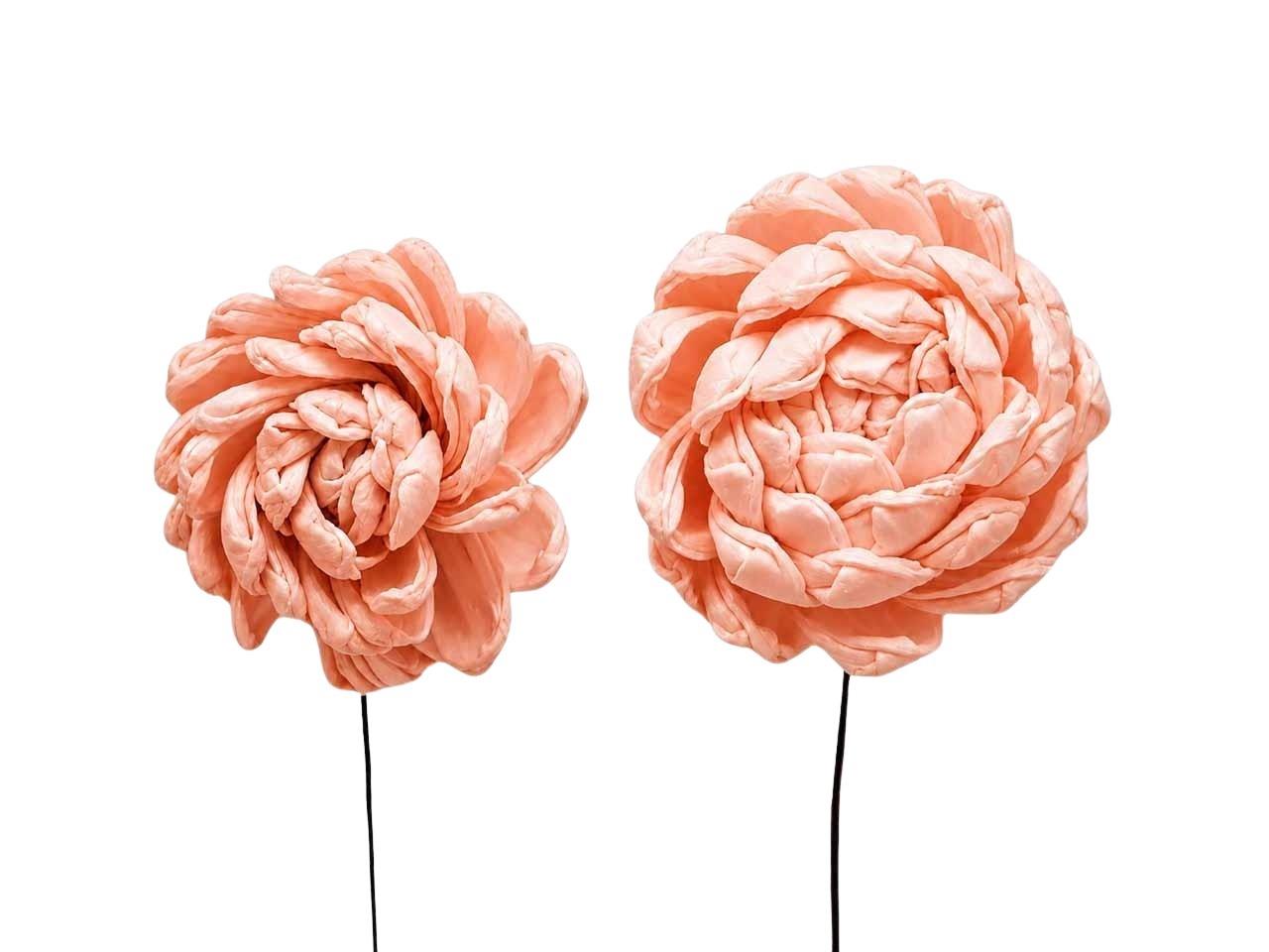 Dahlie Sola am Draht D6-8cm je 18 Stück sortiert peach