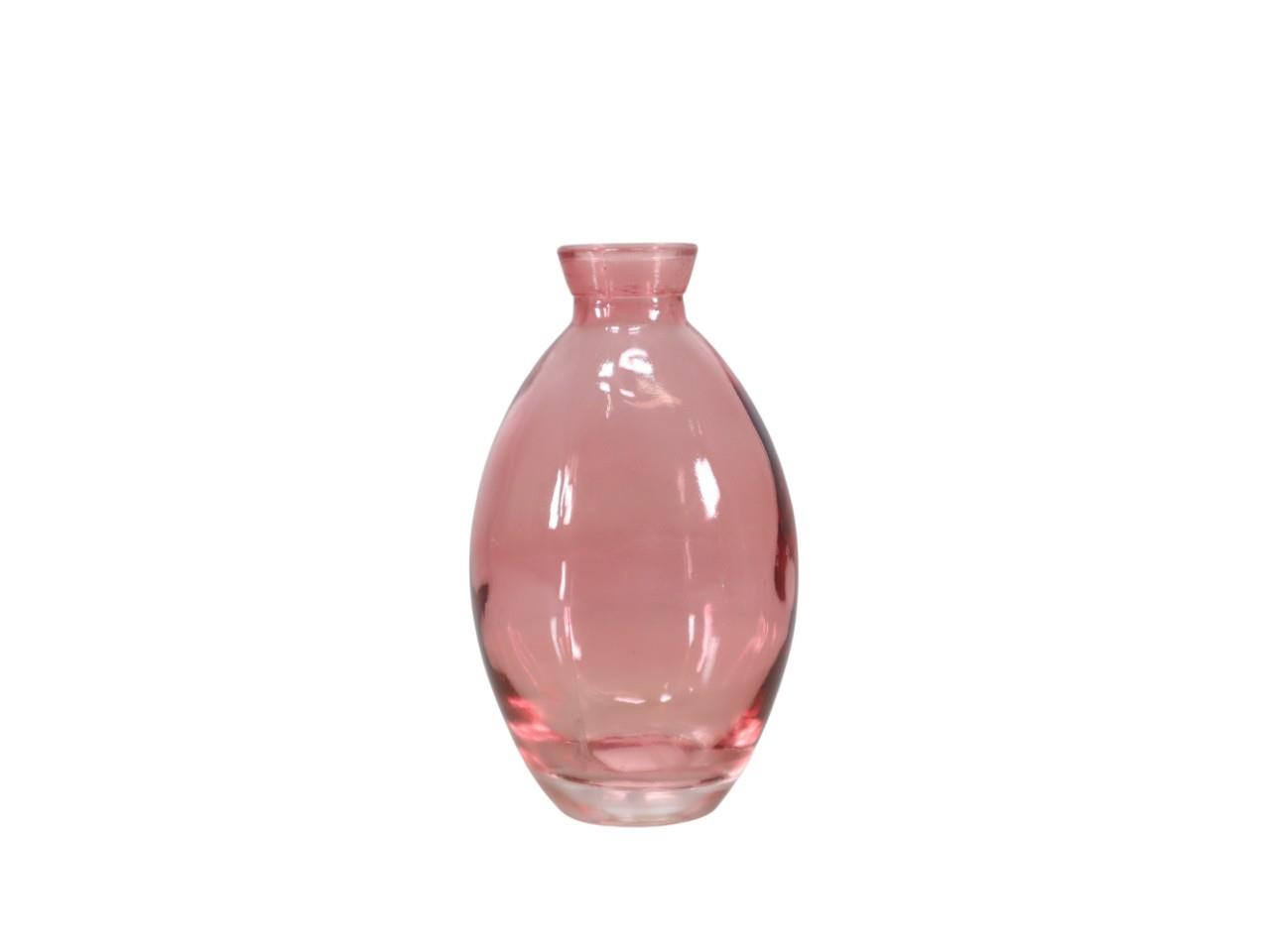 Glasvase bauchig rosa D7xH12cm