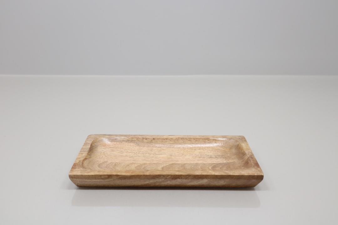 Tablett rechteckig Holz natur 25x13cm