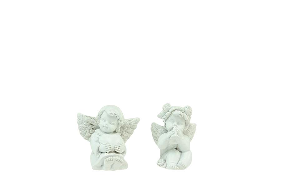 Engel sort. Polyresin hellcreme  H5,3cm