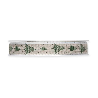 Druckband Tannenbäume 15 mm 20 Meter linen/green 72 Druckband Tannenbäume 15 mm 20 Meter linen/green 72