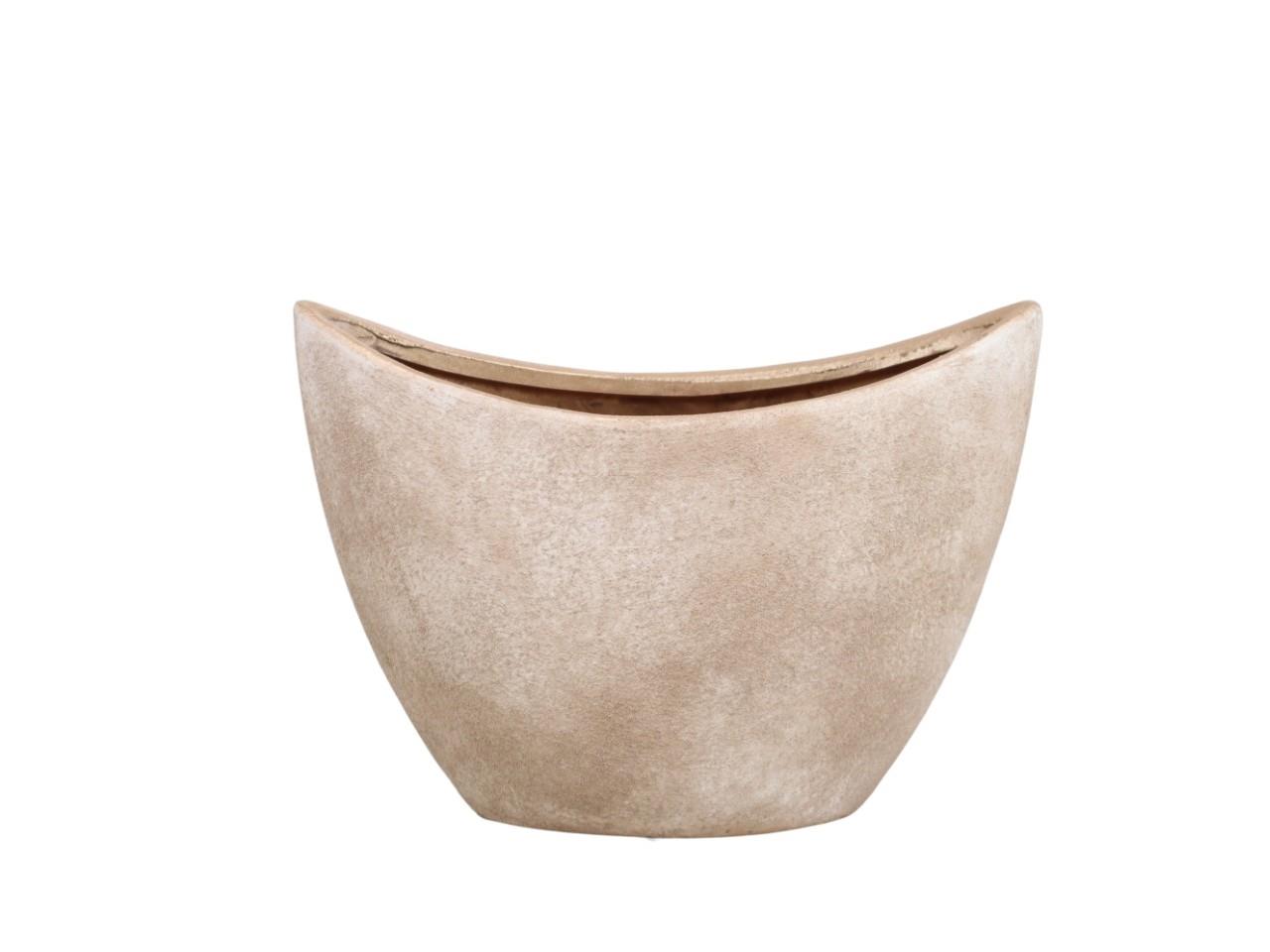 Schiffchen Hoch Keramik natur-champgner L28xH19,5cm