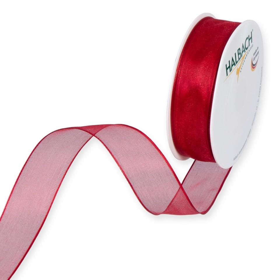 Organza m.Draht 25mm rot77 Organza m.Draht 25mm rot77