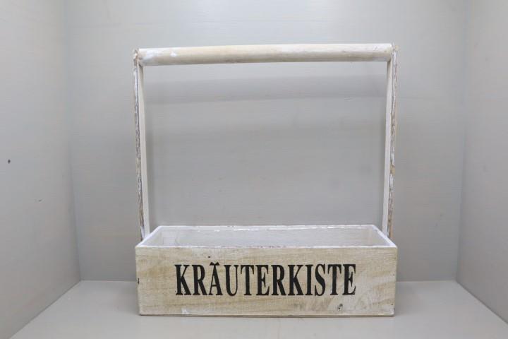 Kiste mit Griff Holz mit Schriftzug Kräuterkiste 35x12 cm