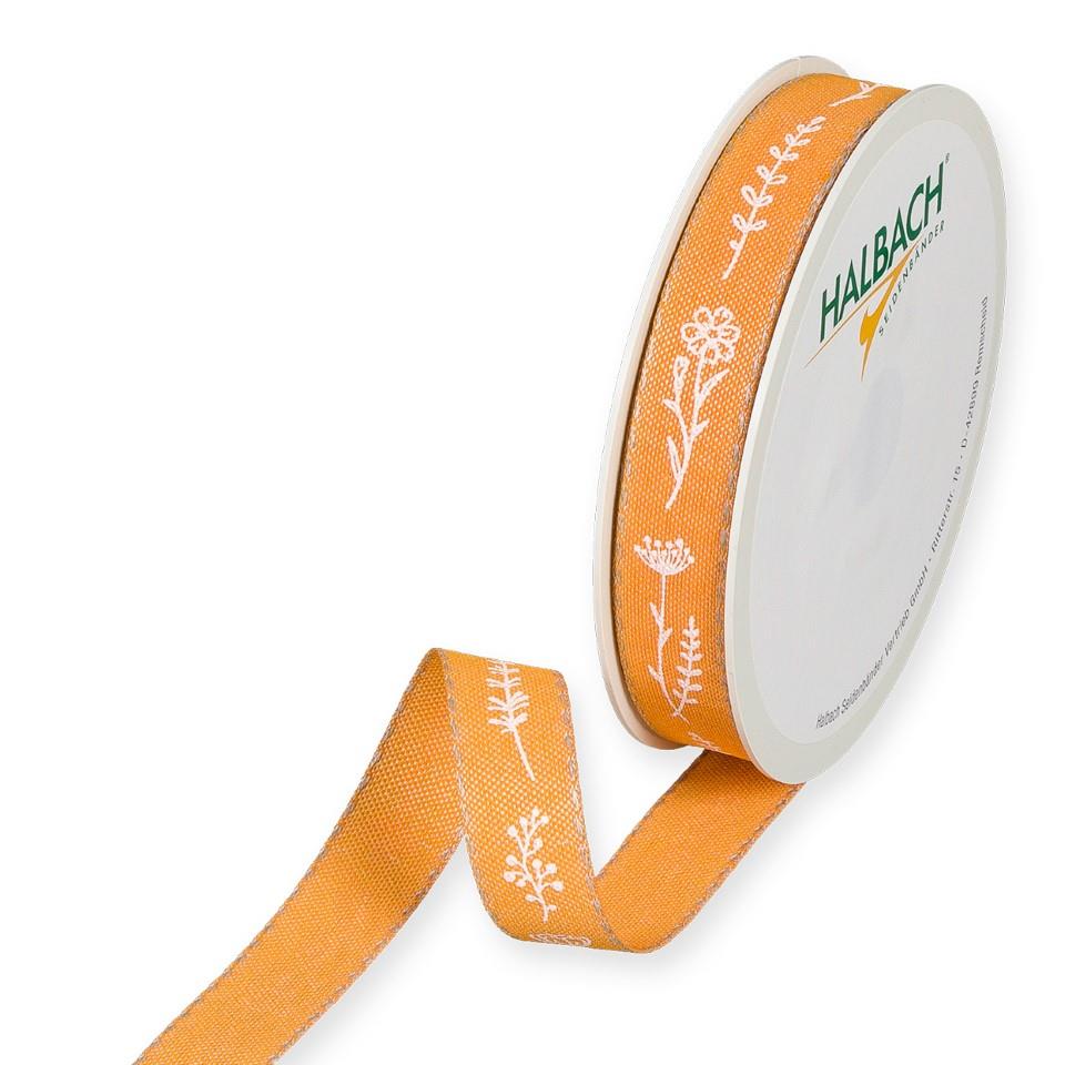 Druckband Blumen 15 mm 18 Meter orange 68 Druckband Blumen 15 mm 18 Meter orange 68