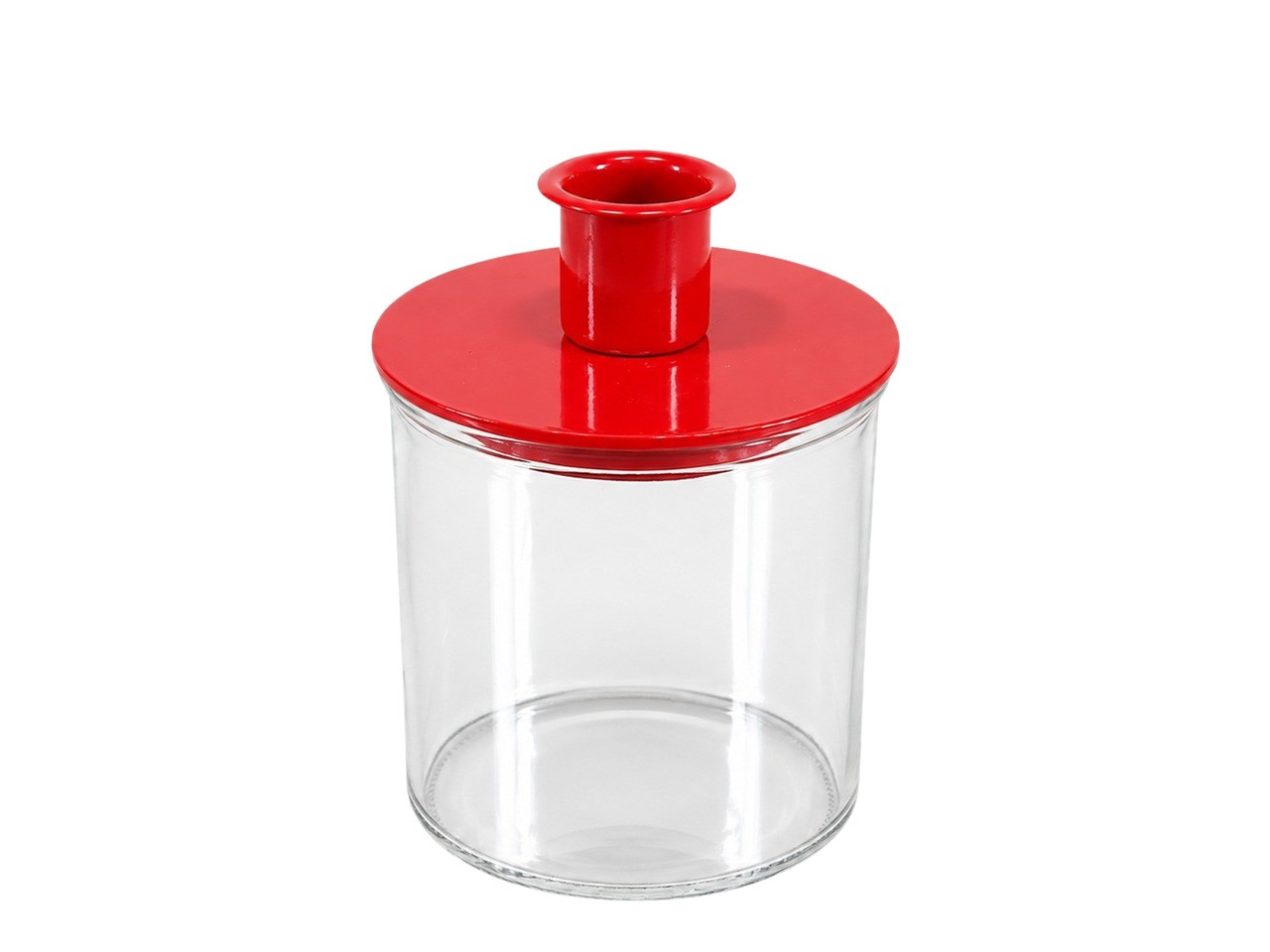Stabkerzenhalter Metall auf Glaszylinder klar D10xH13cm