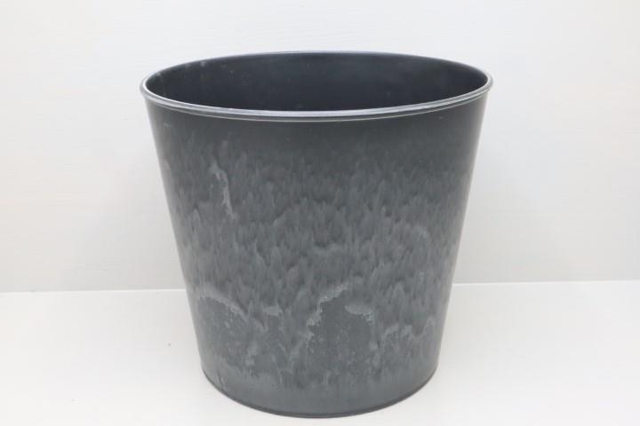 Übertopf KARA natur-schwarz Plastik  D23H20,5cm