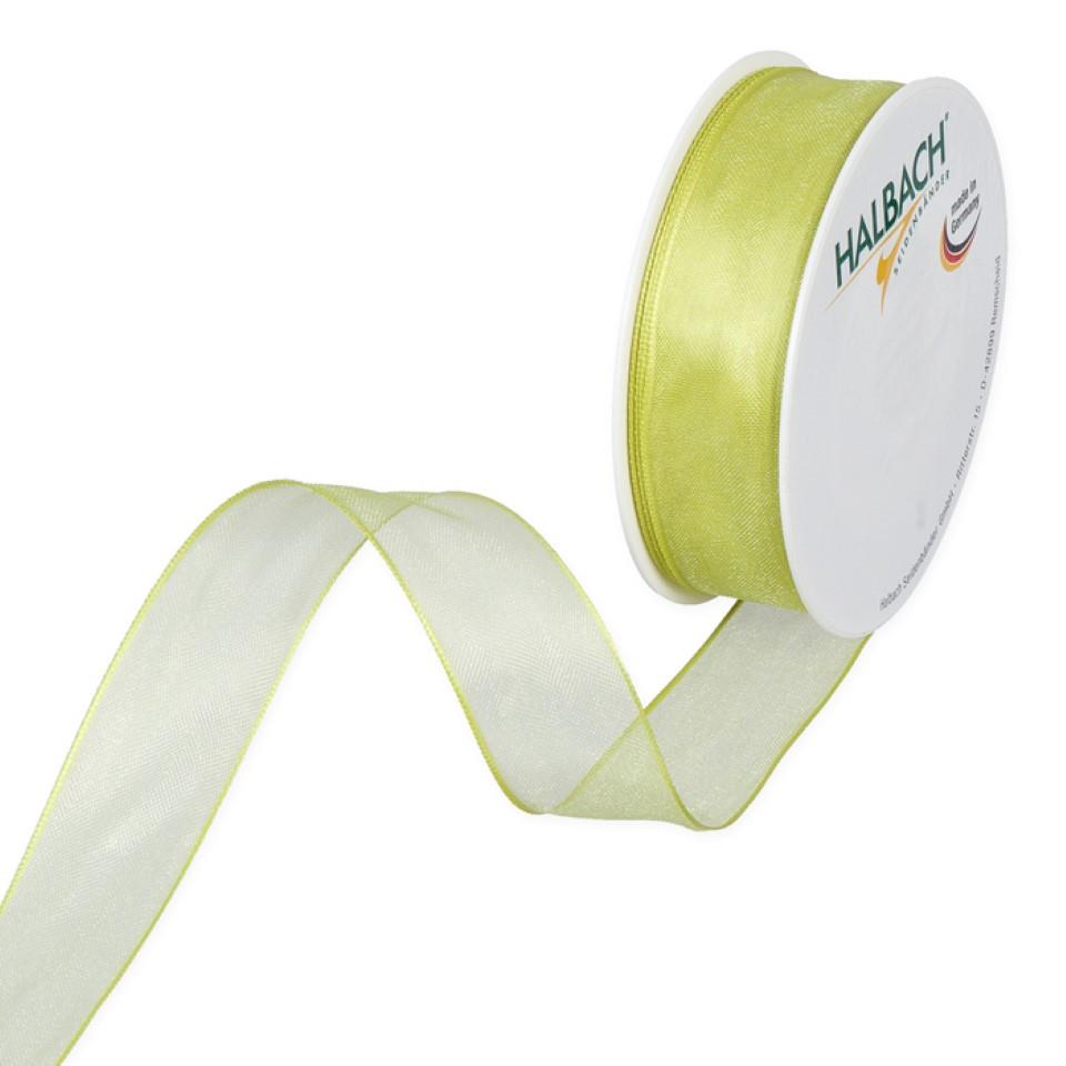 Organza m.Draht 25mm apfelgrün560 Organza m.Draht 25mm apfelgrün560