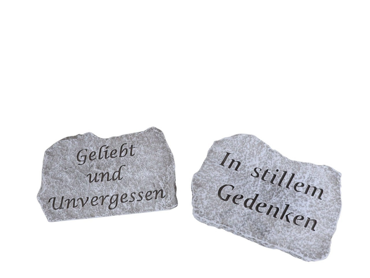 Gedenkstein mit Schrift Zement grau D13x9cm
