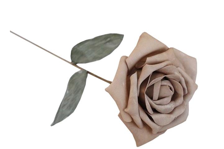 Foam Rose D15cm, Länge 65cm natur