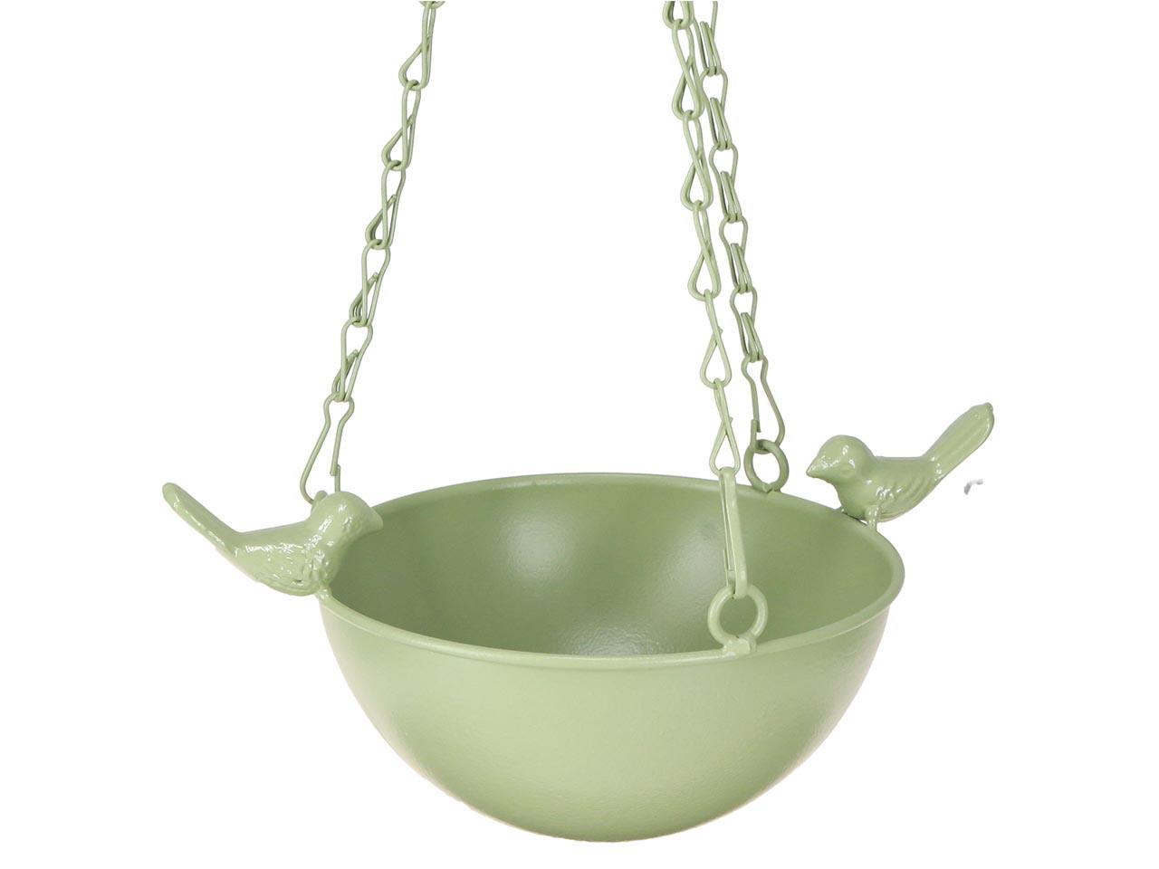 Vogeltränke z. Hängen Metall grün D18xH45cm