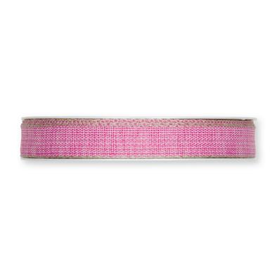 Band m. Leinenkante 15 mm 20 Meter pink/linen 60