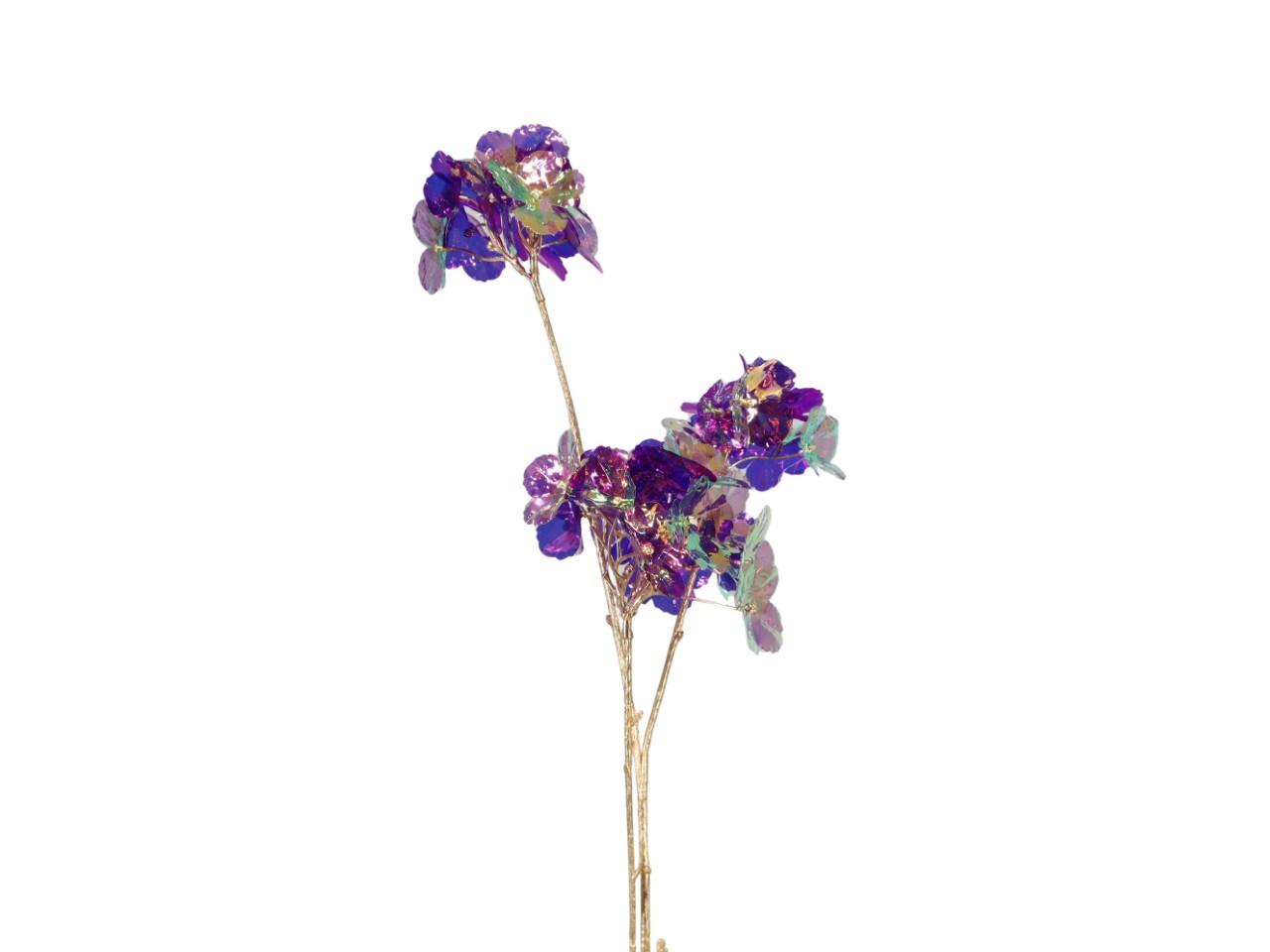 Hortensie metallisch X 3 lila/gold, 84cm