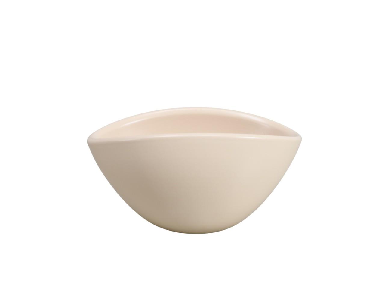 Keramiksteckschale oval cream matt L15cm