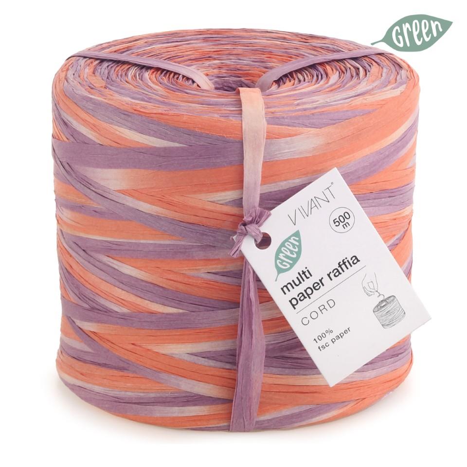 Paper Raffia 5 mm 500 Meter multifarbig flieder-apricot 30 Paper Raffia 5 mm 500 Meter multifarbig flieder-apricot 30