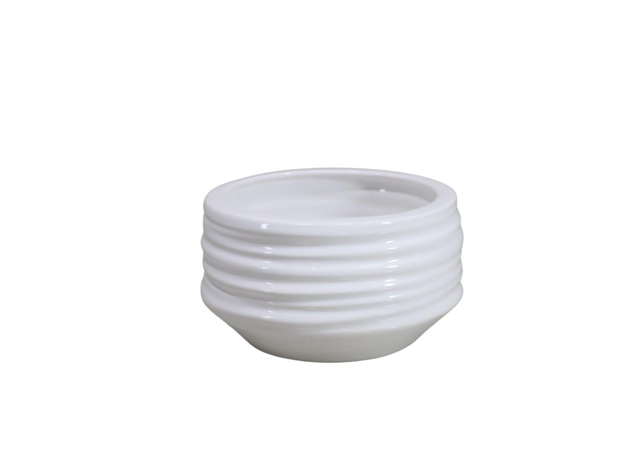 Keramikschale Groove weiss D 14,5 cm H 9 cm