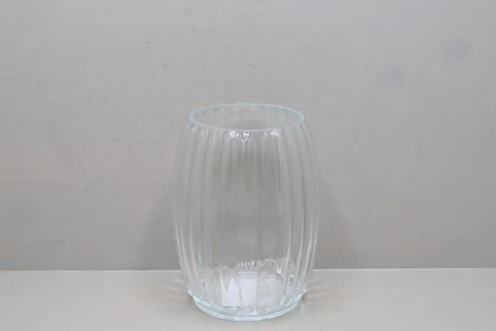 Glasvase klar Stripes H14cm D11,5cm(Öffnung 8cm)