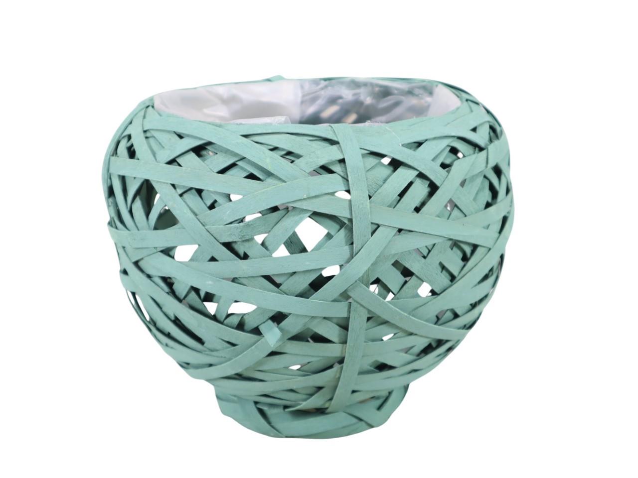 Pflanzkugel Bambussplitt grün m. Folie D24cm (innen D15cm)