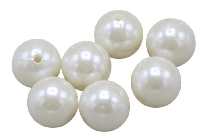 Perlen Kunststoff creme 30mm 300 Gramm
