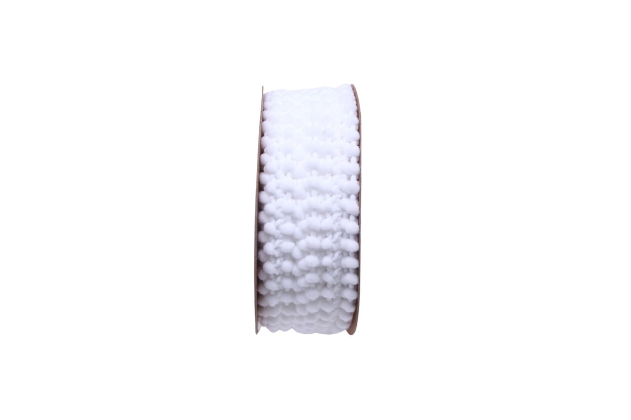 Band PomPom 13 mm 15 Meter weiss 101