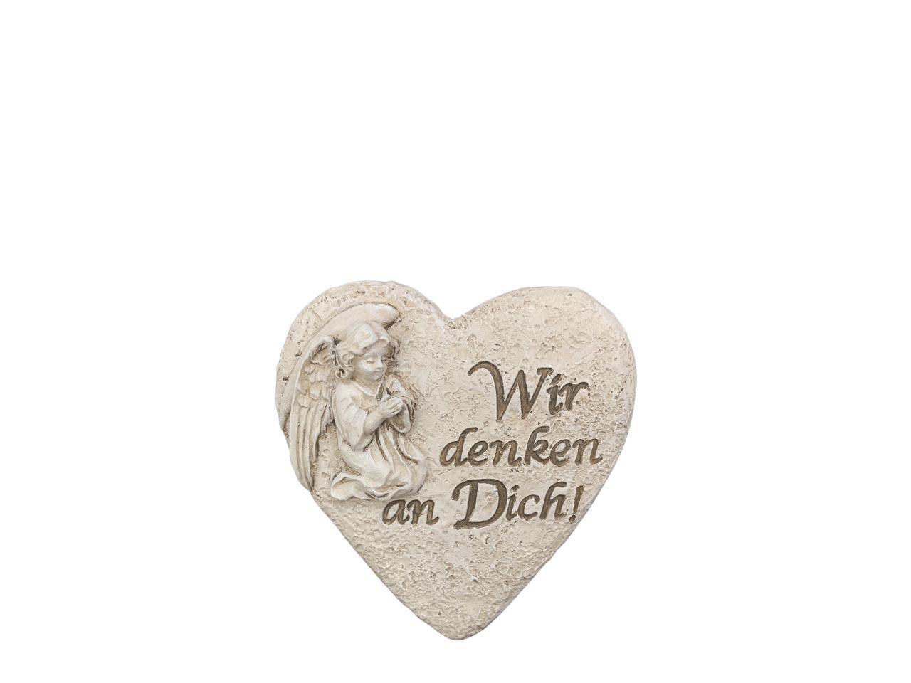 Herz m. Engel -Wir denken an Dich!- creme Polyresin D8cm Herz m. Engel -Wir denken an Dich!- creme Polyresin D8cm