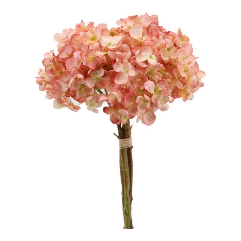 Hortensienbund 3fach rosa H26cm Hortensienbund 3fach rosa H26cm