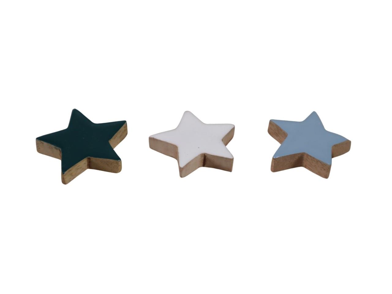 Sterne Mangoholz Farbmix Winterhimmel D5x1cm