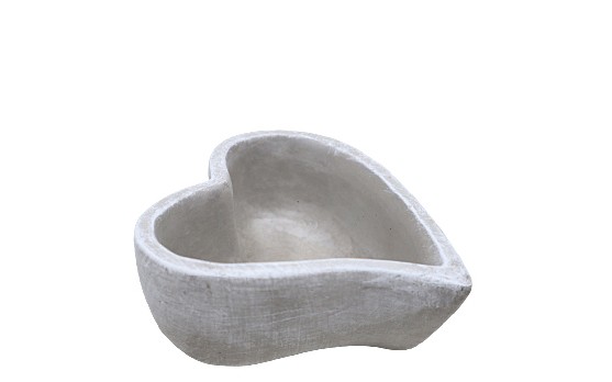 Herz z. Pflanzen geschwungen Zement D18,5cm