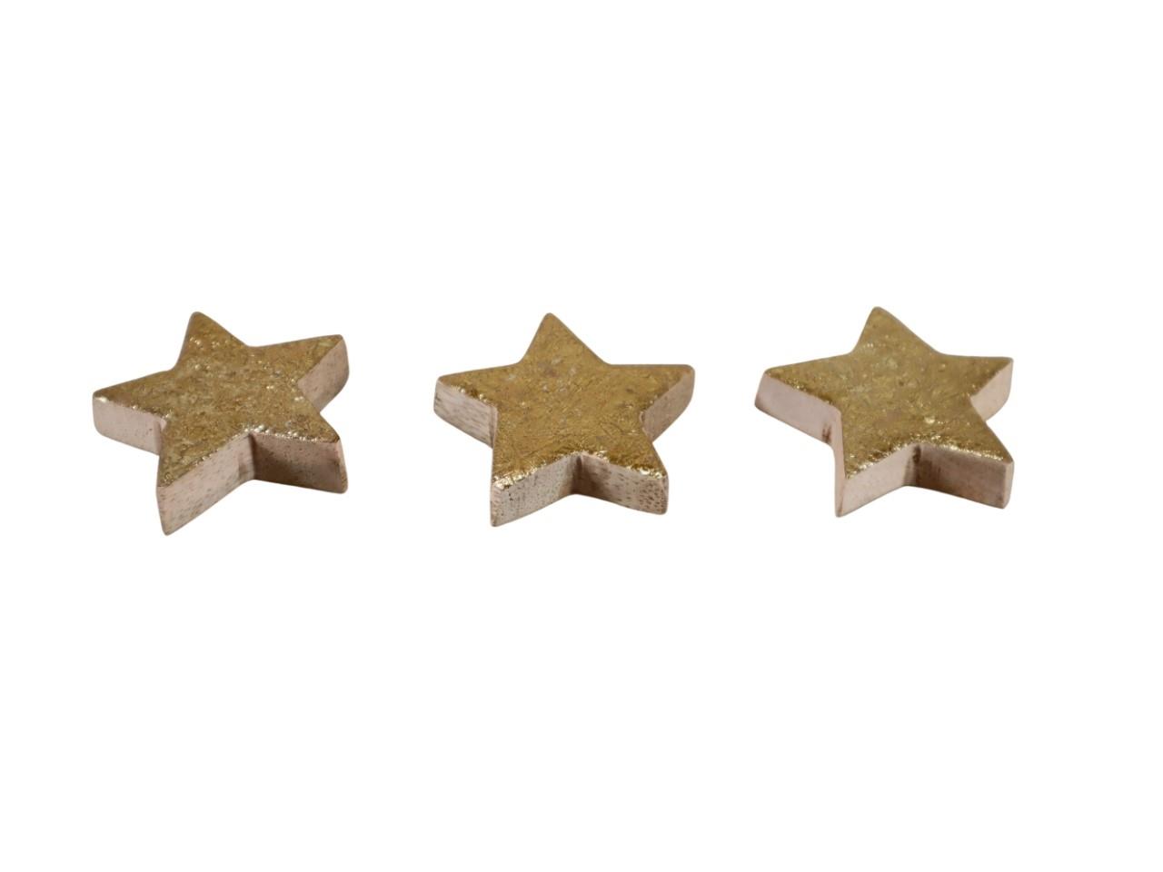 Sterne Mangoholz gold D5x1cm