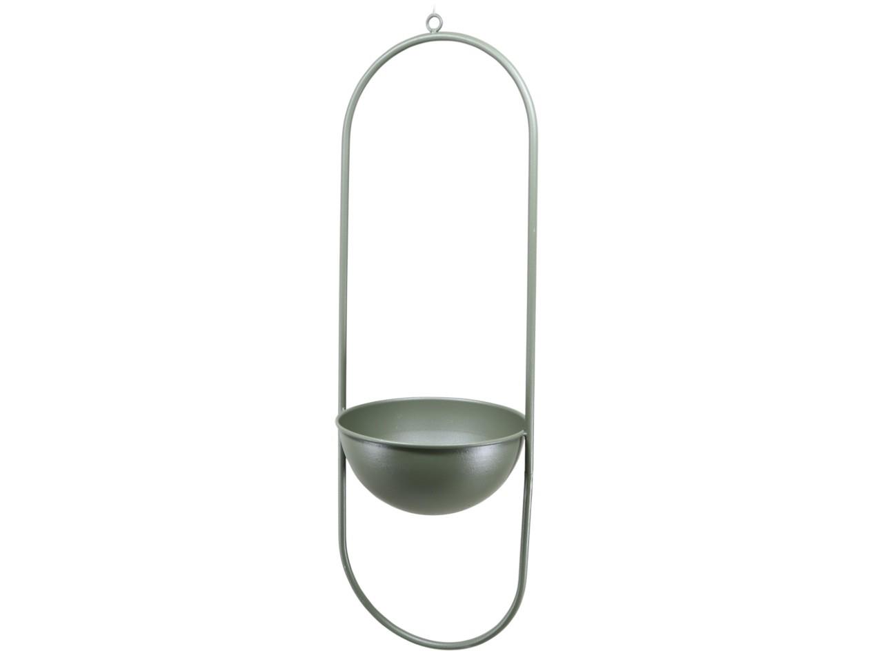 Pflanzschale D18,5cm im Metallrahmen hängend salbei H63cm
