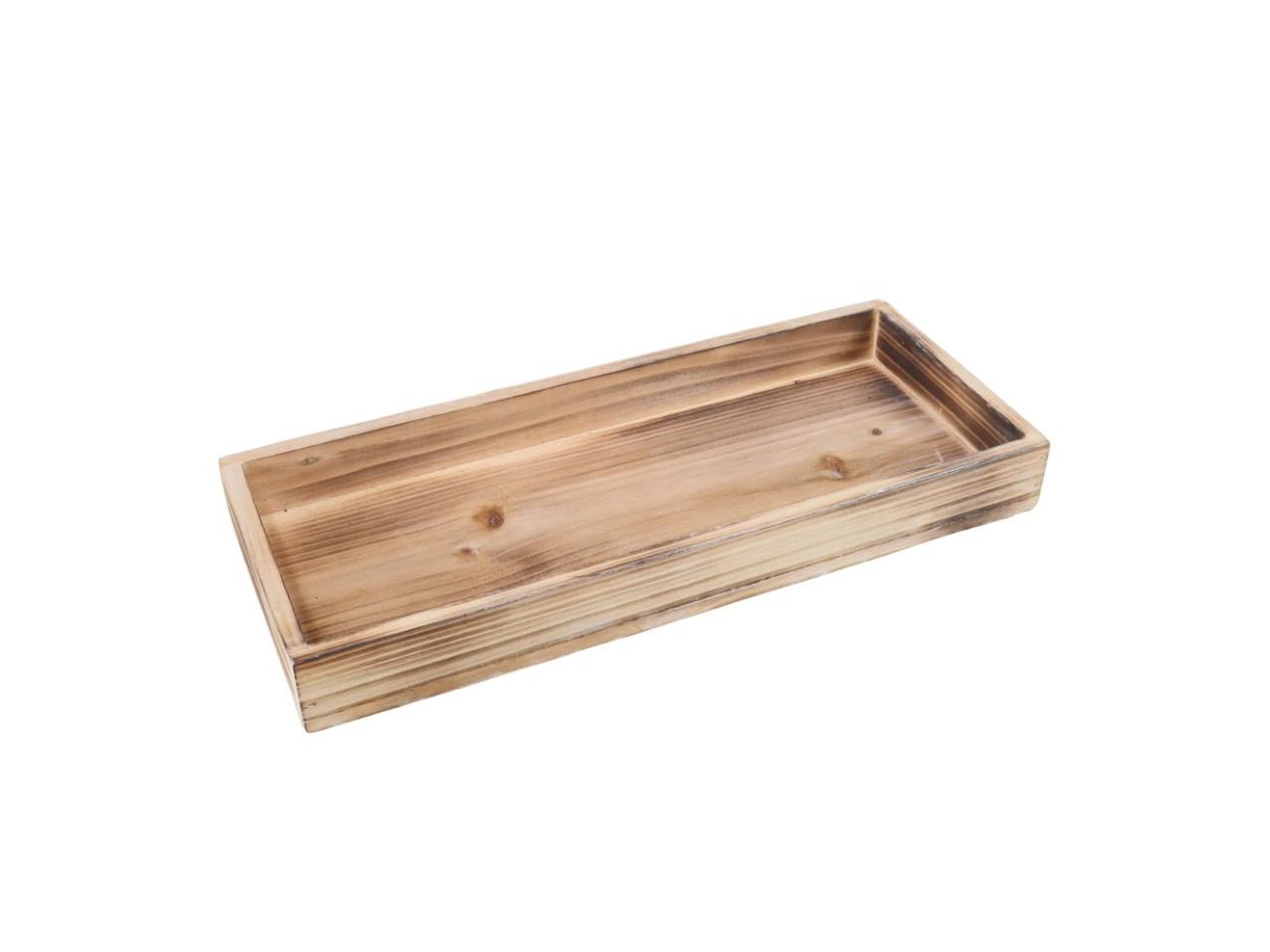 Tablett rechteckig Holz natur L34x14cm
