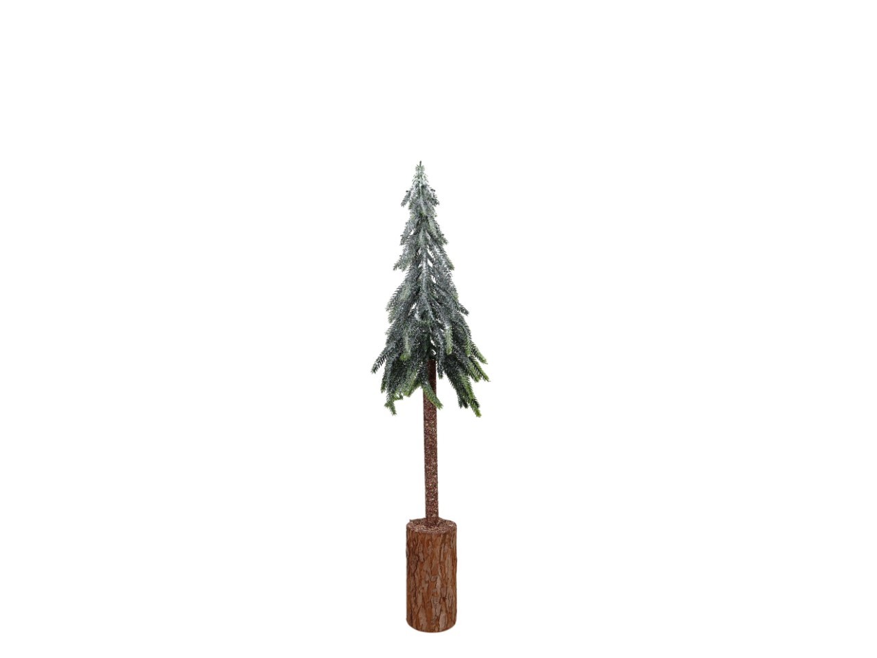 Tannenbaum mit Holzfuß geeist Holz/Kunststoff grün H60cm