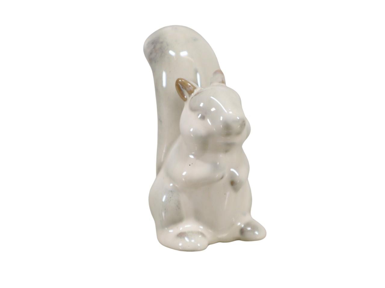 Eichhörnchen stehend Keramik creme-glasiert D9,5x5cm Eichhörnchen stehend Keramik creme-glasiert D9,5x5cm