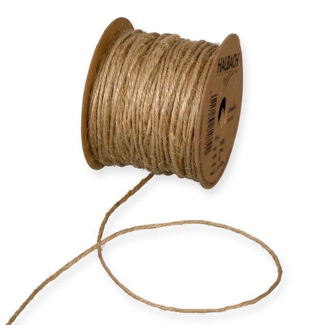 Jutekordel 2 mm 50 Meter natural