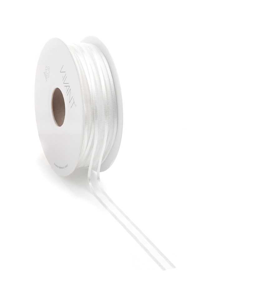 Band Prego Organza/Satinrand 10 mm 50 Meter weiss Farbe 00