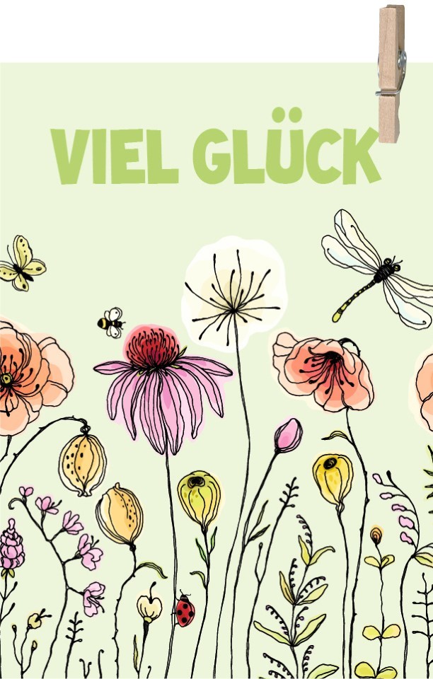 Minikarten Beetle Viel Glück 7,5x5 cm