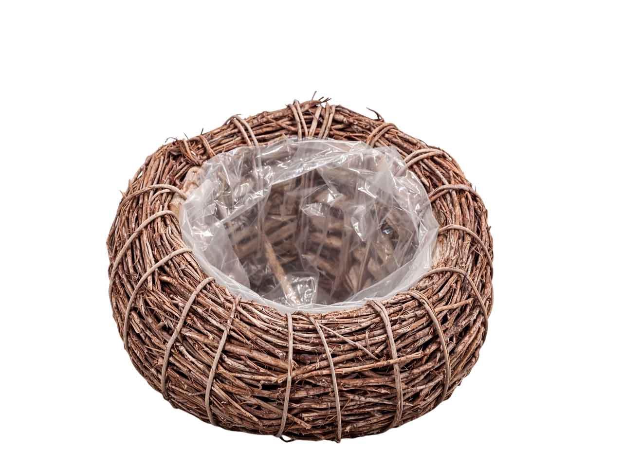 Pflanzschale rund Weide natur D33xH17cm