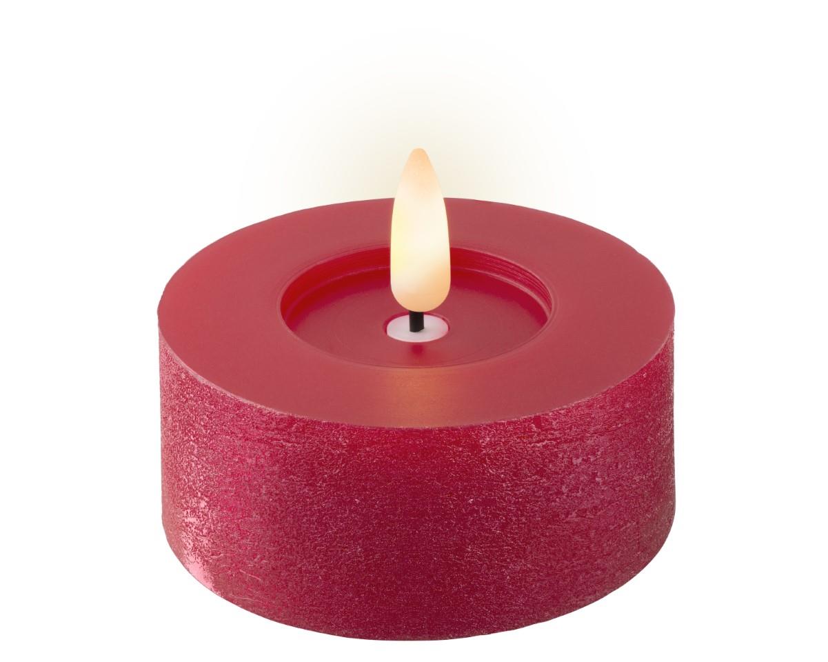 Teelicht LED Wachs indoor weihnachtrot D7cm