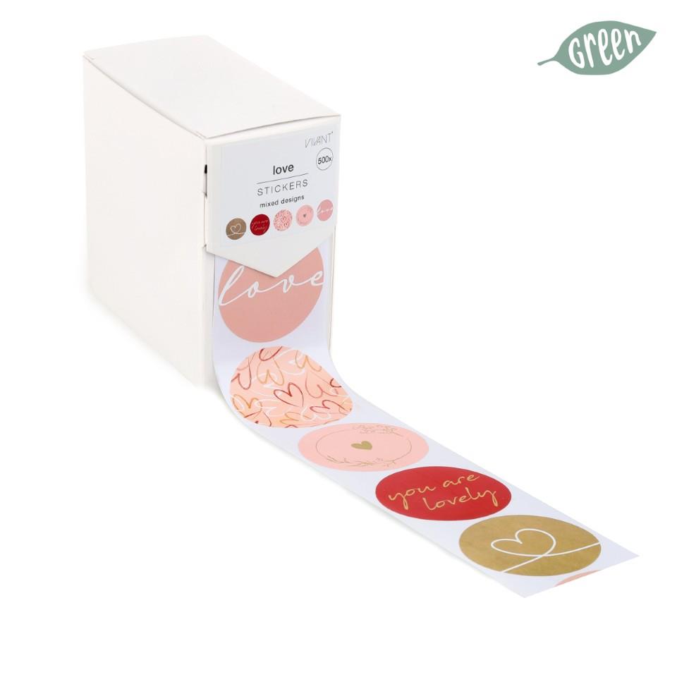 Etiketten LOVE Durchmesser 4 cm sortiert