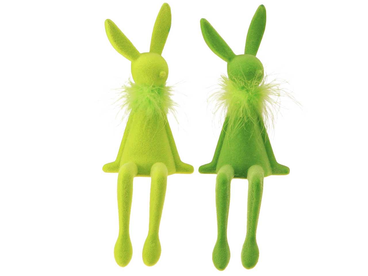 Kantenhocker Hase Federboa Kunststoff beflockt grünmix H38cm