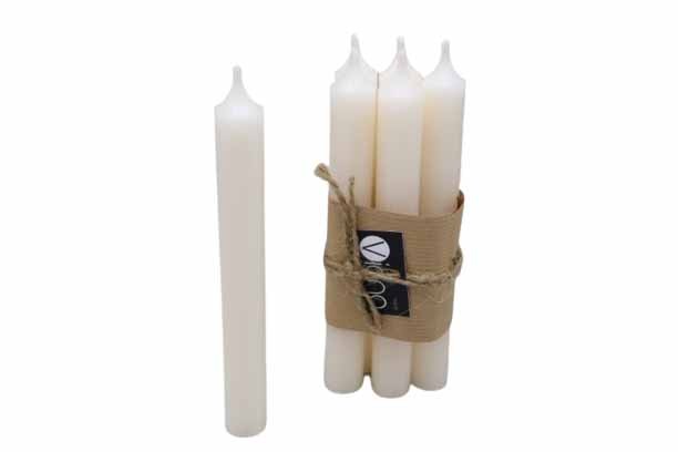 Stabkerze Rustika H180/21mm creme (4Bund a 6Stück)
